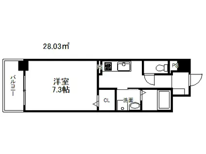 ティーズキューブゼロ(1K/6階)の間取り写真