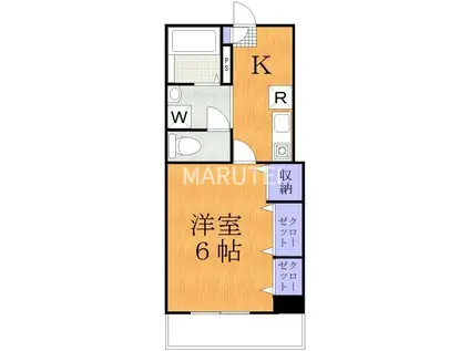 ハイムグリニッヂビル(1K/3階)の間取り写真