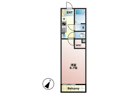 フォレスト西所沢(1K/1階)の間取り写真