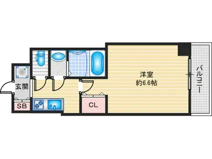ソルテラスOSAKA千里丘駅前(1K/5階)の間取り写真