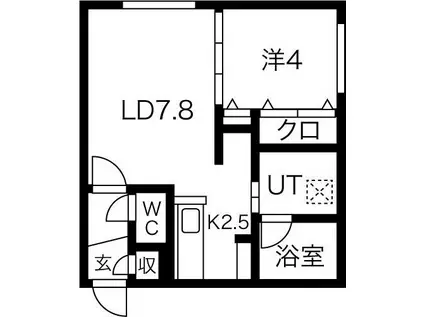 ANGELOT HACHIKEN(1LDK/3階)の間取り写真
