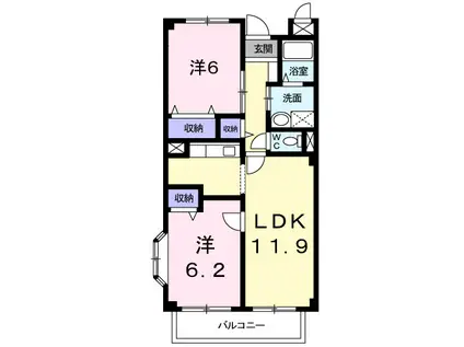 ドルチェ小金原(2LDK/2階)の間取り写真