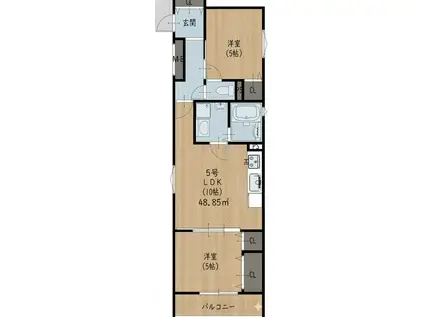 クリエオーレ菊水町(2LDK/3階)の間取り写真