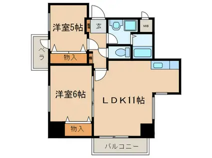 大成レジデンス白壁(2LDK/7階)の間取り写真