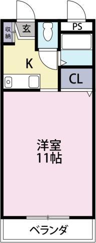 ビアー館(1K/4階)の間取り写真