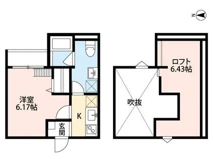 ティースカイながせ(1K/1階)の間取り写真