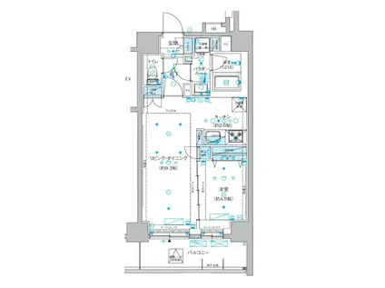 メインステージ両国III(1LDK/11階)の間取り写真