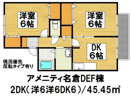 アメニティ名倉E(2DK/2階)の間取り写真