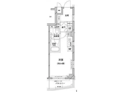 コンフォリア目黒八雲(ワンルーム/2階)の間取り写真
