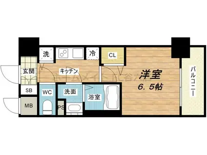 アクアプレイス天満クラシック(1K/8階)の間取り写真