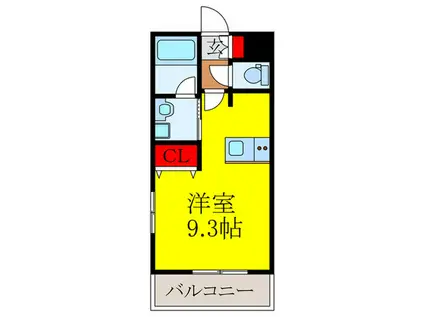 ウェルスクエア池田石橋II(ワンルーム/1階)の間取り写真