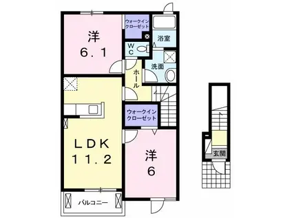 レジデンス別所(2LDK/2階)の間取り写真