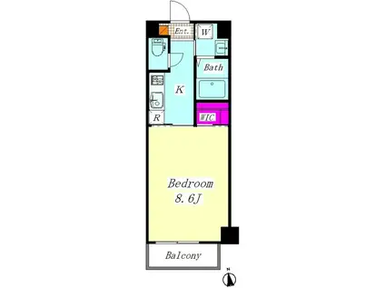 スワンプラス(1K/3階)の間取り写真