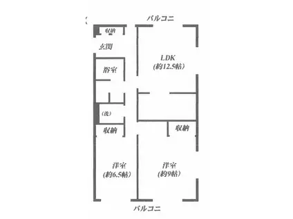 シティヒル山手24 都会の丘2号棟(2LDK/2階)の間取り写真