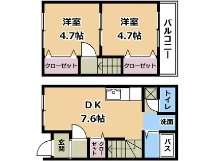 アビタN・Y(2DK/1階)の間取り写真