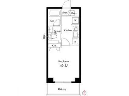 コートブランシェ(1K/3階)の間取り写真