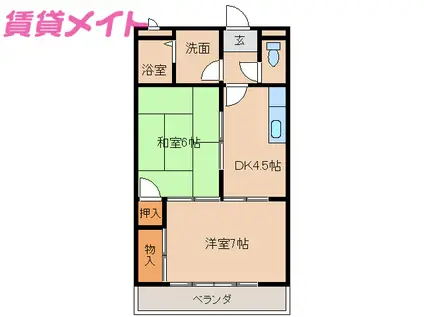 HMハイツ(2DK/1階)の間取り写真