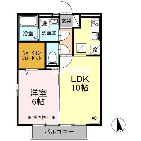コルリス B棟(1LDK/1階)の間取り写真