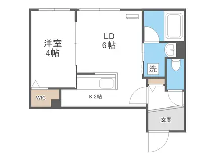 地下鉄南北線 南平岸駅 徒歩6分 4階建 築1年(1LDK/4階)の間取り写真