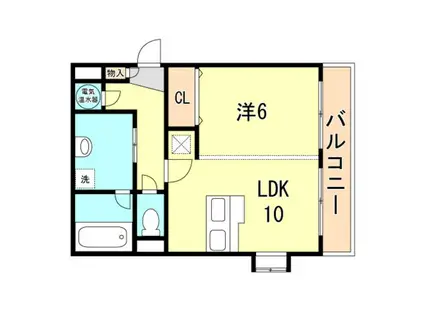 ラ・パルフェ・ド・ファシリテ(1LDK/2階)の間取り写真