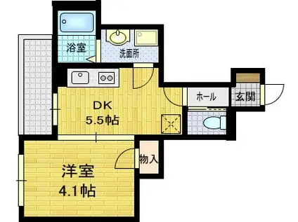 シャーメゾン住吉(1DK/2階)の間取り写真