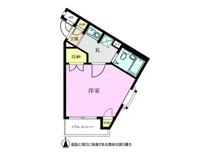 クレセール9(ワンルーム/1階)の間取り写真