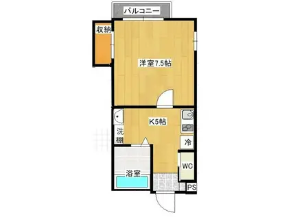 プチメゾン小野 F(1K/2階)の間取り写真