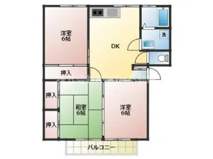 パナマンション(3DK/2階)の間取り写真