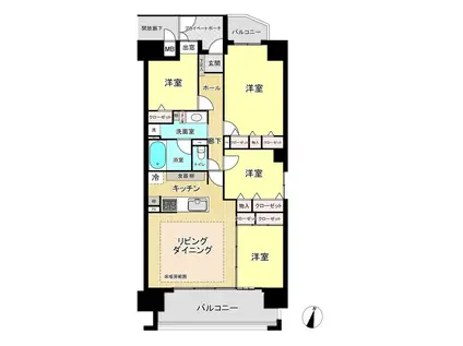 ポレスターブロードシティ文京町(4LDK/9階)の間取り写真