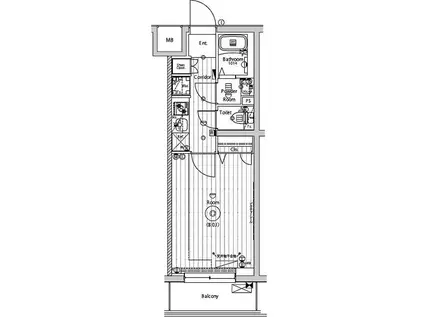 メイクスWアート小村井(1K/5階)の間取り写真
