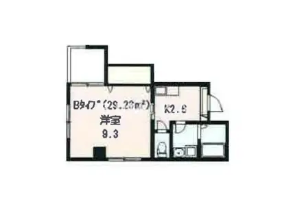 ミルフォード定森II(1K/6階)の間取り写真