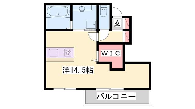 タウンさらII(ワンルーム/1階)の間取り写真