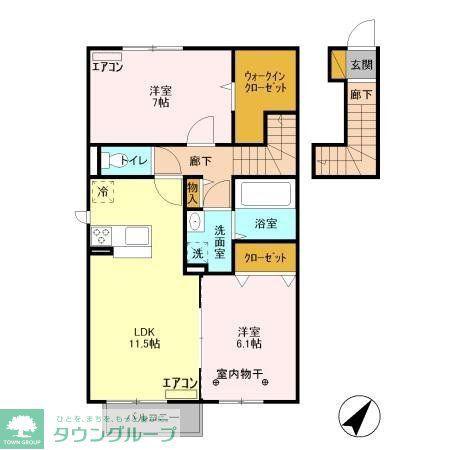 エトワール(2LDK/2階)の間取り写真