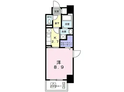 フィオーレ カンパネラ(1K/8階)の間取り写真