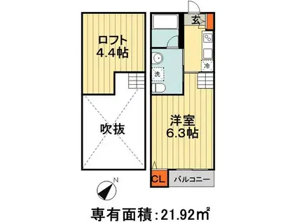 VILLA PLEIONE(1K/2階)の間取り写真