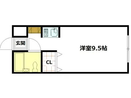 川崎アパート A棟(ワンルーム/1階)の間取り写真