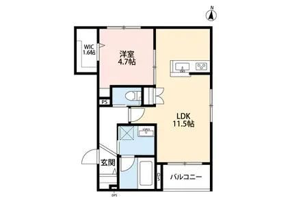 東大泉6丁目メゾン(1LDK/2階)の間取り写真