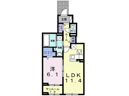 フラン・ベル(1LDK/1階)の間取り写真