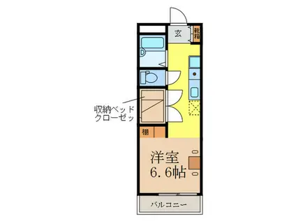 レオパレスハイムモーリー(ワンルーム/1階)の間取り写真