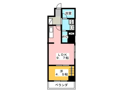 エミエール葵(1LDK/9階)の間取り写真