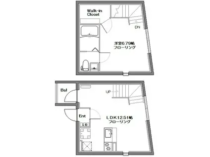 アーバンステージ武蔵小山(1LDK/4階)の間取り写真