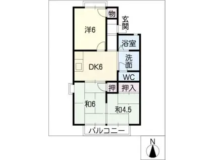 レジデンスMAY(3DK/1階)の間取り写真