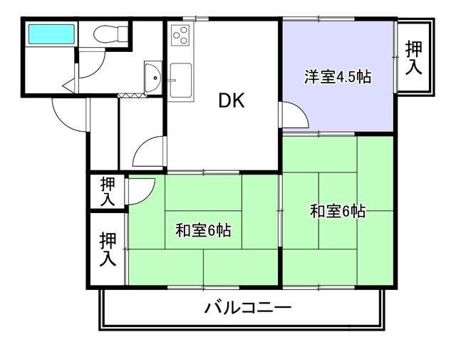 シャンポールT(3DK/2階)の間取り写真