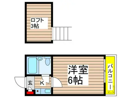 B´CASA津田沼IRE-BORN(1K/2階)の間取り写真