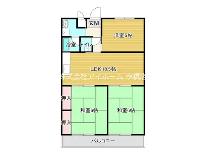 アビタ山本関目(3LDK/4階)の間取り写真