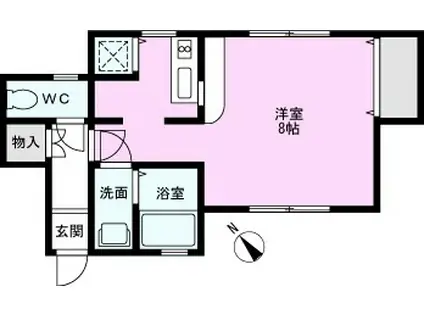 グリーンライフ(ワンルーム/1階)の間取り写真