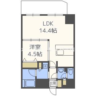 セレニテ梅田北PREMIUM(1LDK/2階)の間取り写真
