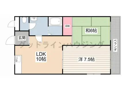 サニーハイム山氏浦(2LDK/3階)の間取り写真