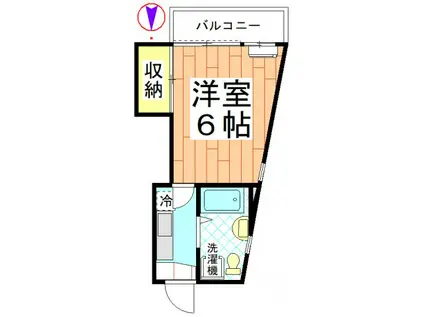 サンコーポ小川(1K/2階)の間取り写真