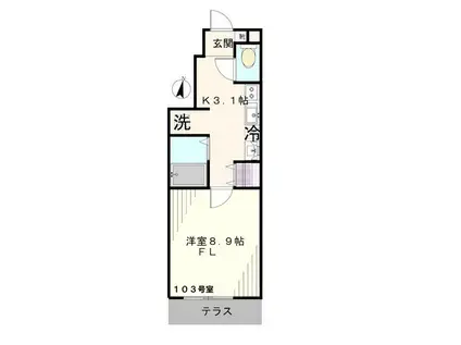 千駄木Jマンション(1K/1階)の間取り写真